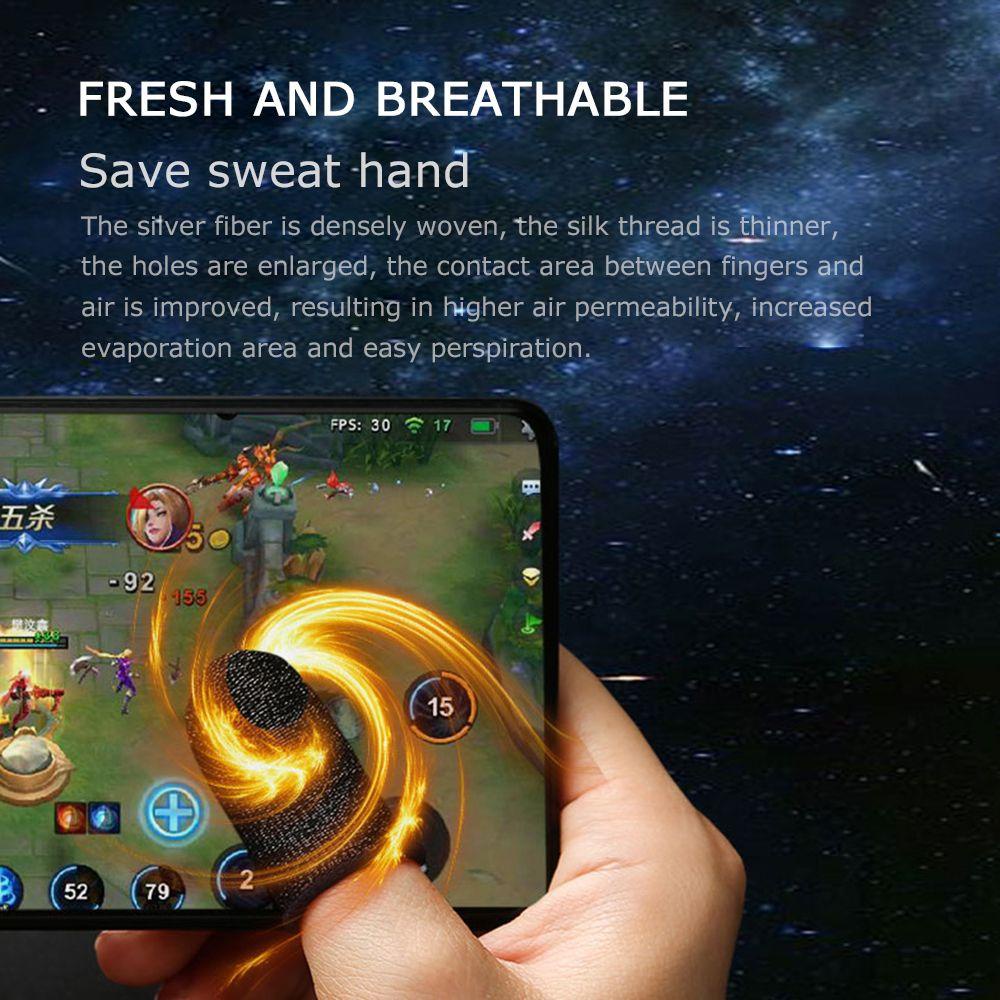 1 Cặp Bọc Ngón Tay Chống Mồ Hôi Thoáng Khí Chơi Game Điện Thoại