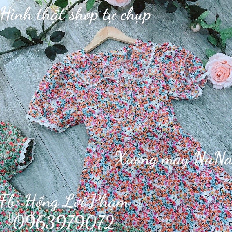 Đầm maxi hoa thiết kế viền ren có túi siêu xinh (hình thật+video) | BigBuy360 - bigbuy360.vn