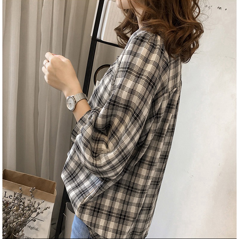 Áo Khoác Sơ Mi Nữ Tay Lửng Kẻ Sọc Caro Thời Trang | BigBuy360 - bigbuy360.vn