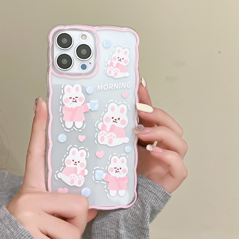 Ốp Điện Thoại Silicon In Hình Thỏ Hoạt Hình Cho Iphone 13Pro 12Promax 11 6 7 8 xs 14