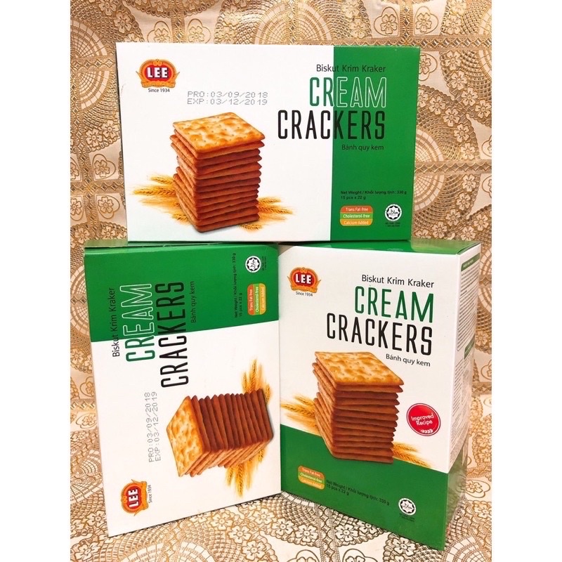 HỘP 15 GÓI, BÁNH LÚA LẠT CREAM CRACKERS MALAYSIA