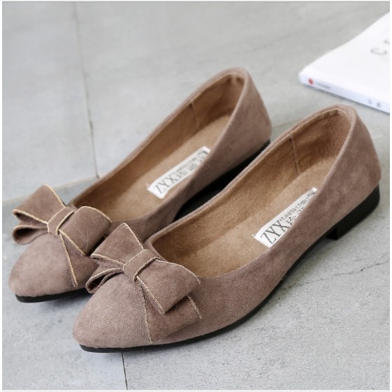 Giày búp bê đính nơ da mềm chất đẹp | BigBuy360 - bigbuy360.vn