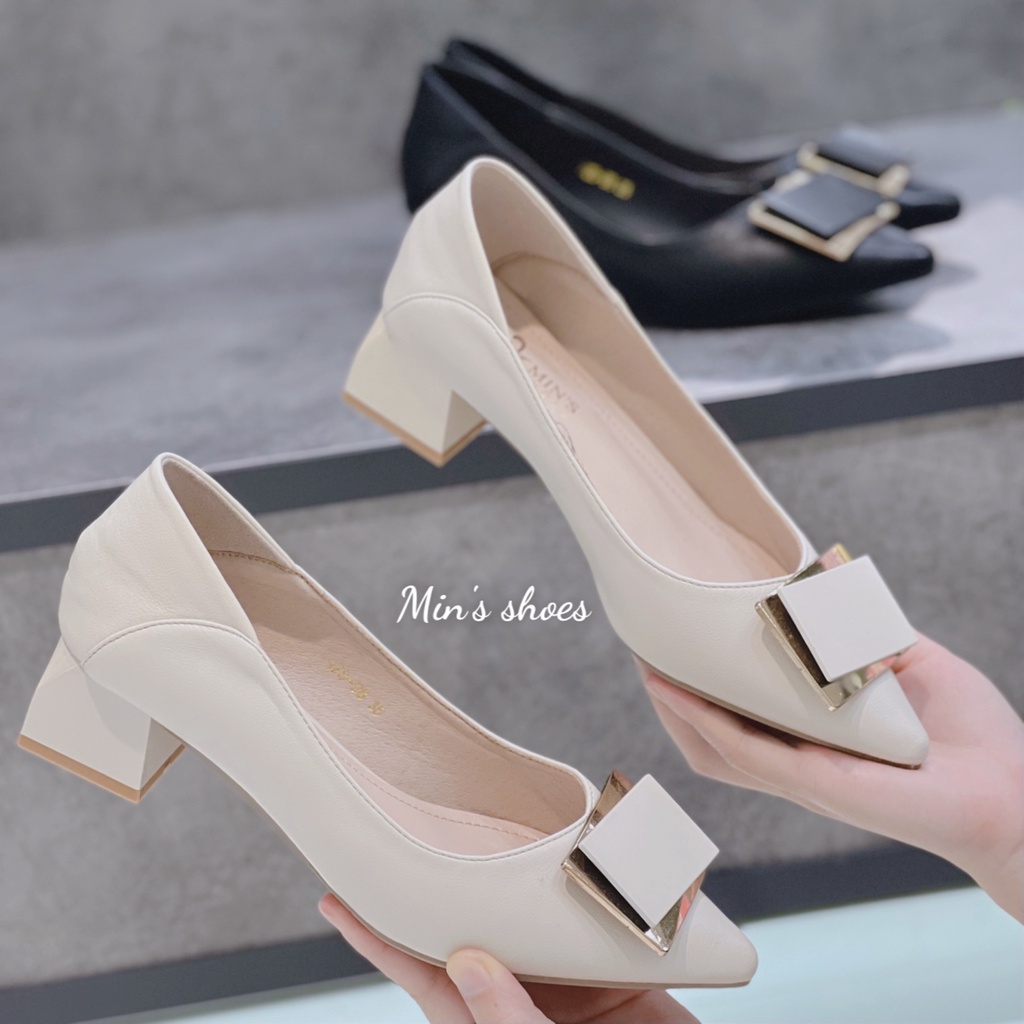 Min's Shoes - Giày Gót Vuông Da Dê Cao Cấp VN109 Form Rộng Nên Đi Lùi Size