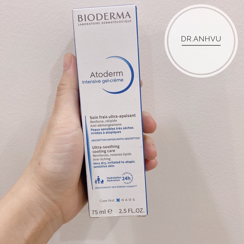 Gel dưỡng ẩm cho da khô Bioderma Atoderm Intensive Gel Cream 75ml