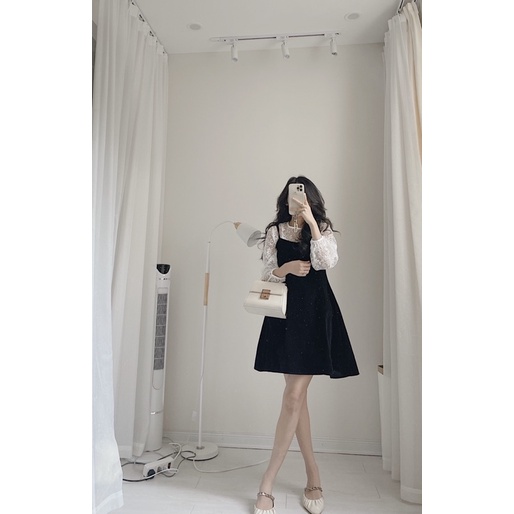 Set váy nhung áo ren by Samhyewear | BigBuy360 - bigbuy360.vn