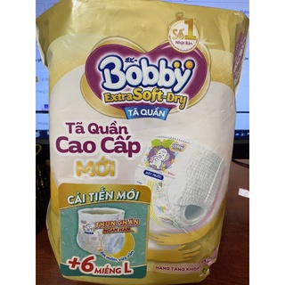 [Chính Hãng] Tã/Bỉm quần cao cấp Bobby Extra Soft Dry size M/L gói 6 miếng