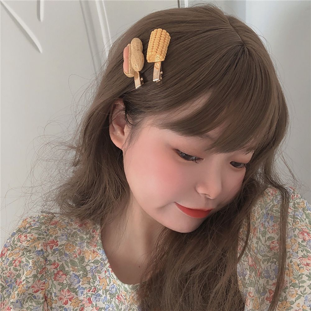 Kẹp tóc hình hạt đậu phộng trái bắp dễ thương đơn giản phong cách hàn quốc cho nữ