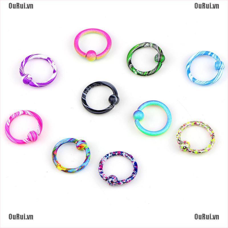 Bộ 10 Khuyên Mũi Tròn Thời Trang Cá Tính