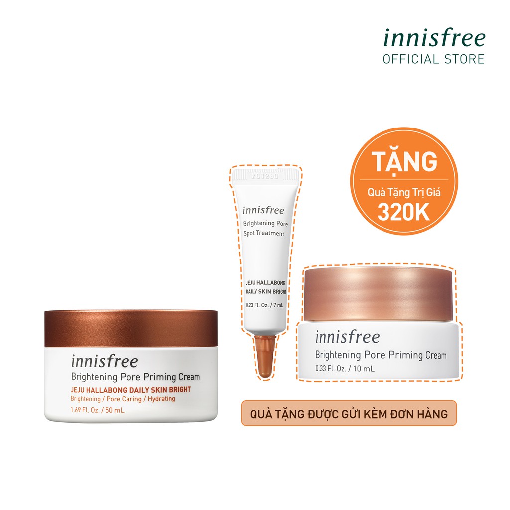 Kem dưỡng sáng da 3 trong 1 innisfree Brightening Pore Priming Cream 50ml