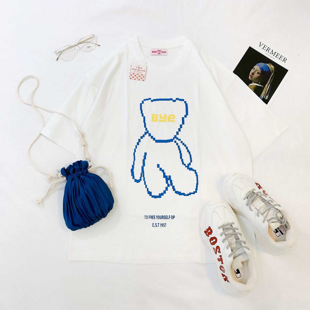 Áo thun tay lỡ  GẤU BYE  phông Unisex nam nữ tee oversize form rộng pull Ulzzang Streetwear Hàn Quốc vải mềm