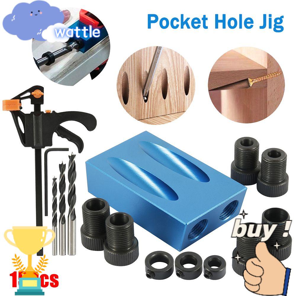 Bộ 15 Dụng Cụ Định Vị Lỗ Khoan Góc Nghiêng 15 Lỗ Tiện Dụng Cho Thợ Mộc