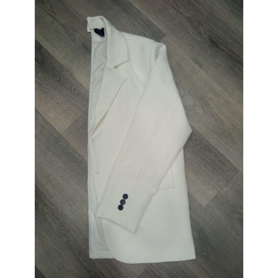 BLAZER MIX, TRƠN HOẶC PHỐI NỬA THÂN, MÀU TRẮNG ĐEN FORM RỘNG GIRAN