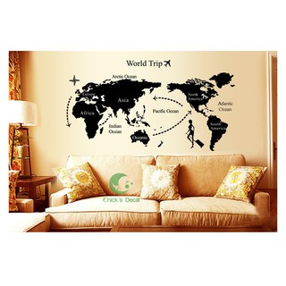 Decal dán tường The World 02