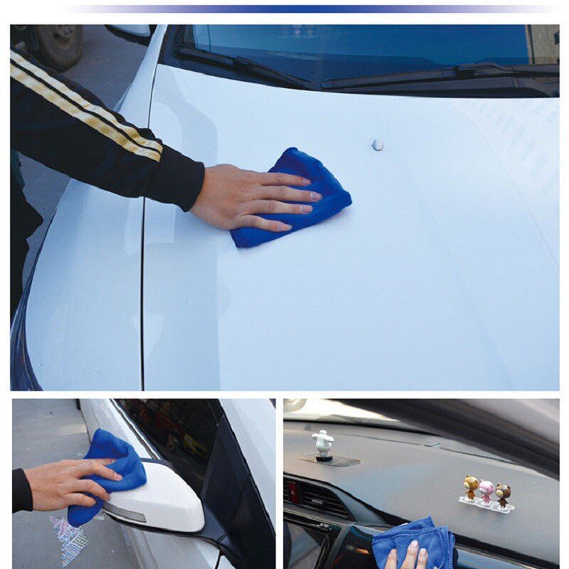 Khăn lau đa năng xanh size khổ lớn 70x30 cm mềm mịn thấm hút nước lau xe hơi ô tô lau tay bàn bếp chén bát ly gương kính