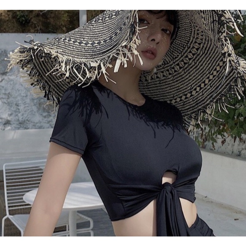 Bikini áo tắm 2mảnh đen chuẩn from