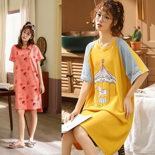 Váy nữ váy mặc nhà vải Cotton 100 thống thoáng - phong cách trẻ trung & cá tính (Full size)