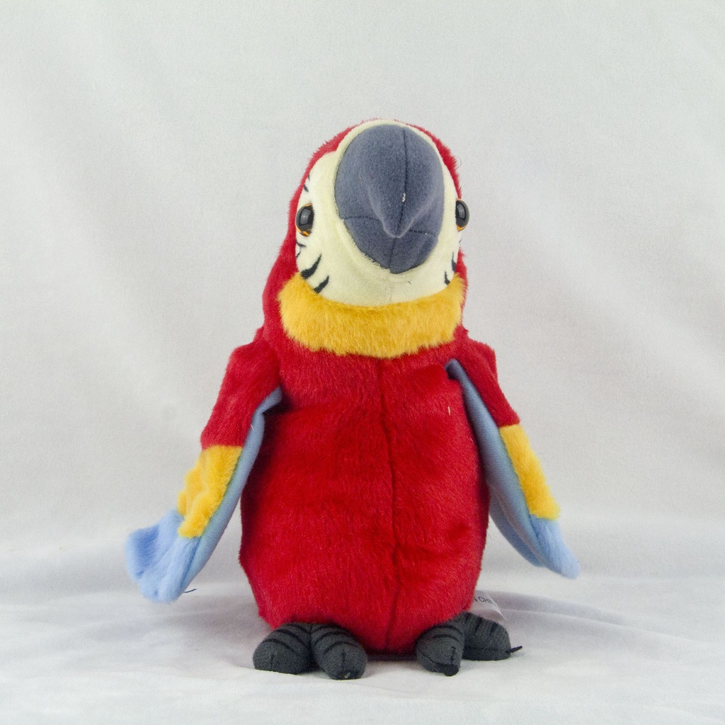 23cm Musical plush Talking Parrot Plush Toy Cute Speaking Record Repeats Waving Wings Electric Bird Stuffed Plush Toy Kids Birthday Gift