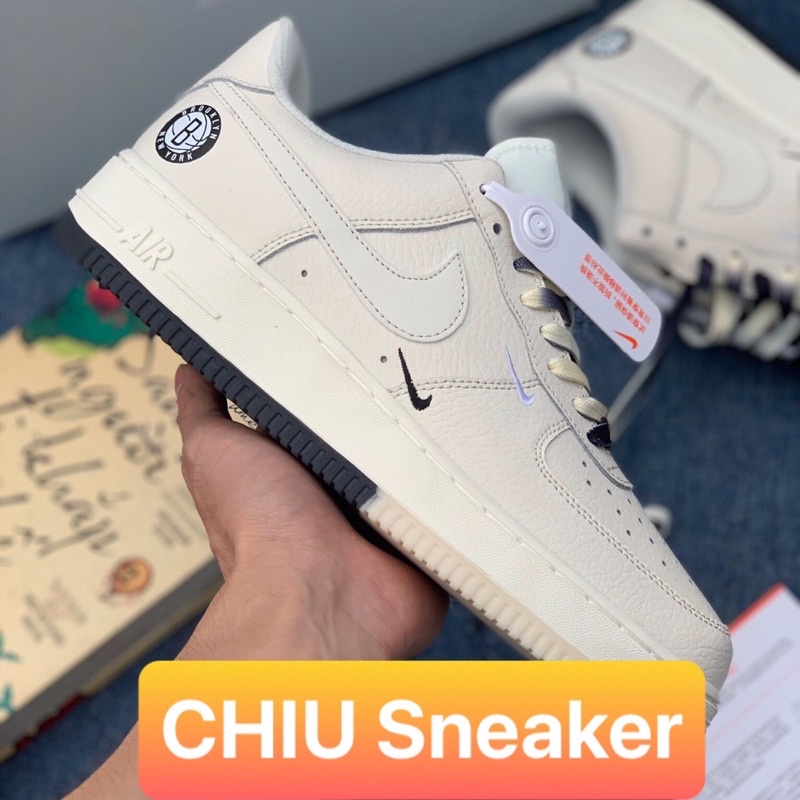 [ CHIU Sneaker ] Giày thể thao sneaker AF 1 phản quang trắng đen - Phiên bản SC air Force 1 Trắng phản quang