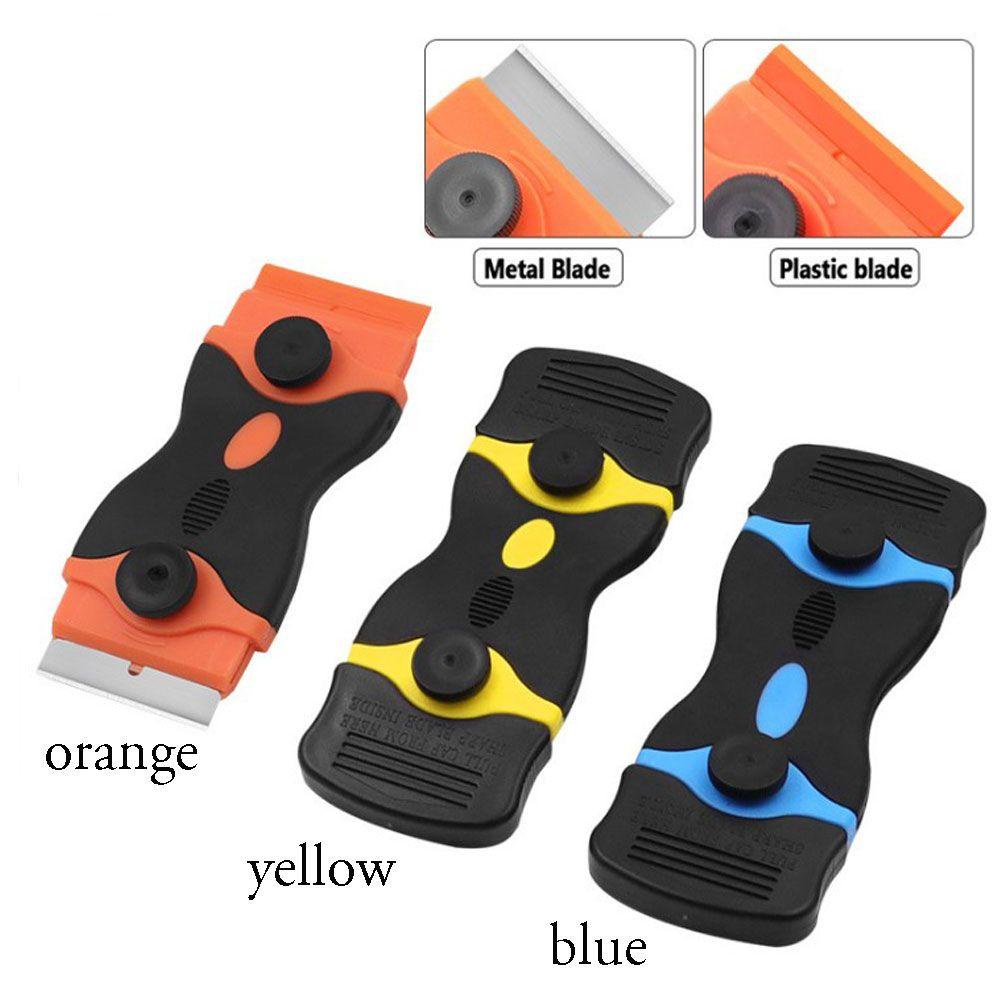 QINJUE Cleaning Window Plastic Handle Razor Car Cleaner Hob Scraper Glass Ceramic With Blade Magic Tool For Oven Cooker Gadgets for Kitchen 2 in 1/Multicolor