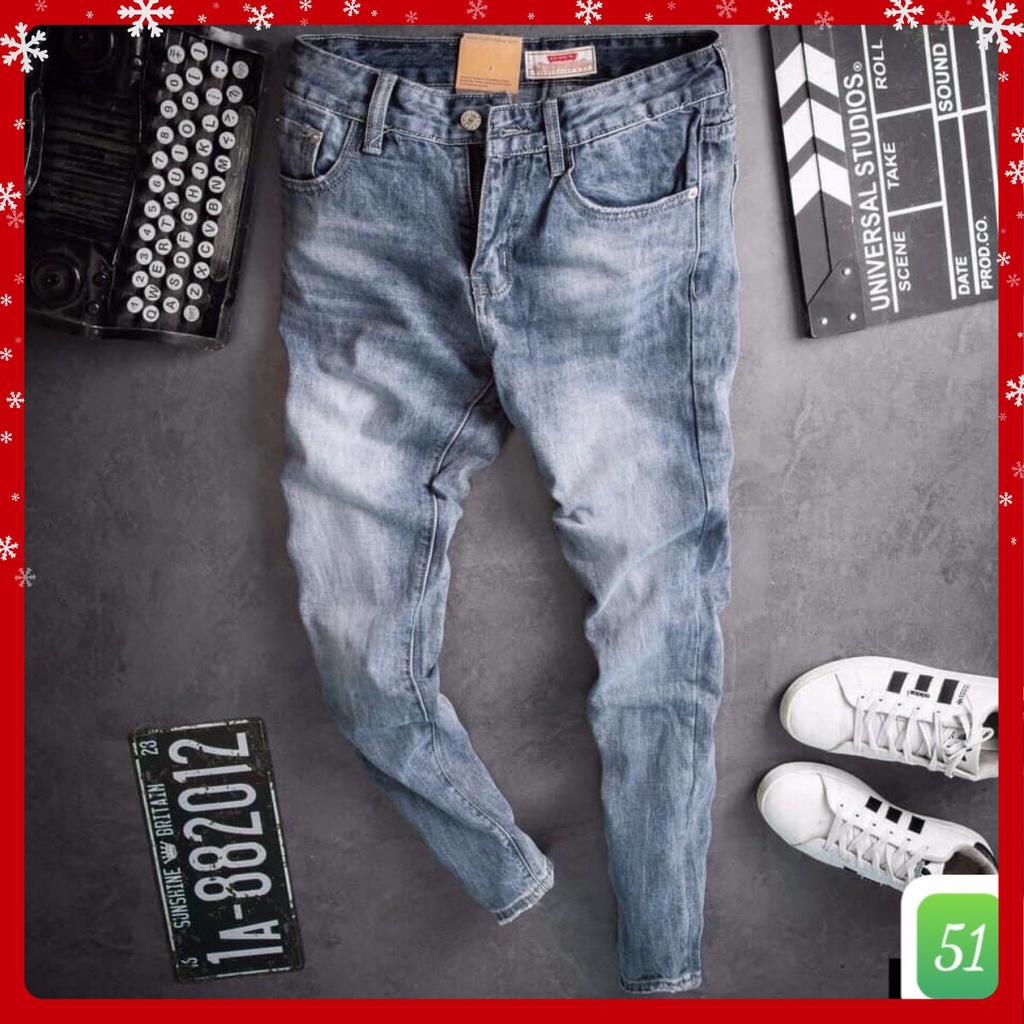 Quần jean nam 💥Freeship💥  Quần Jean Nam, Quần rin chất bò cao cấp Ống Đứng Dáng Cao Basic HA12