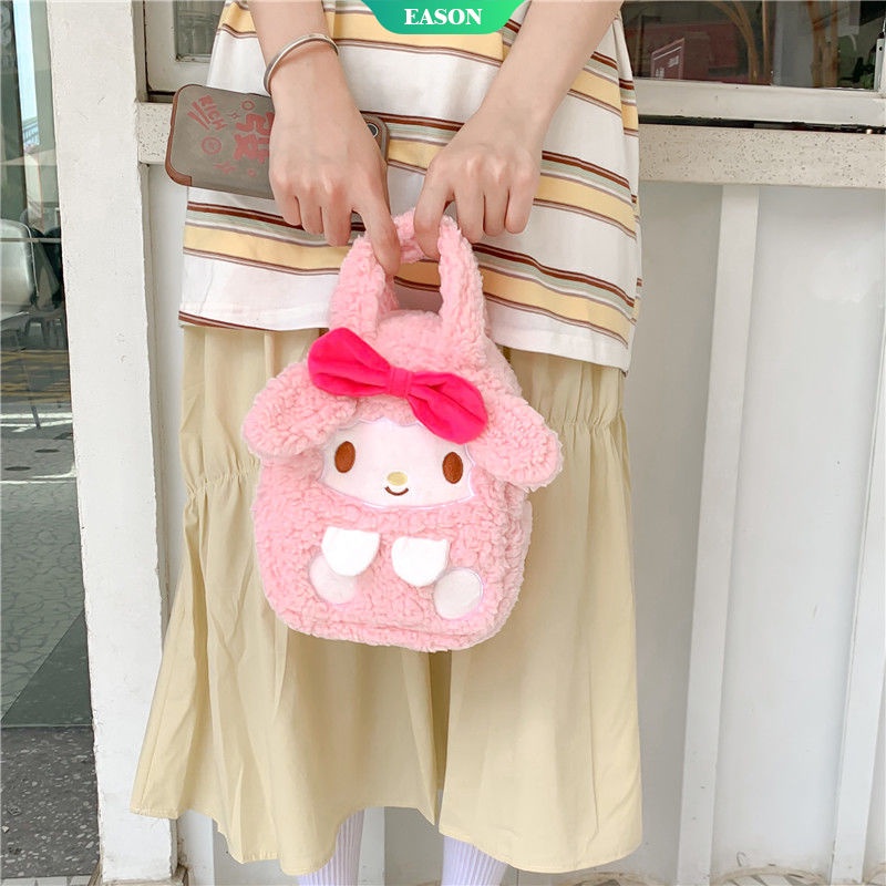 Túi Xách Vải Lông Cỡ Lớn Hình Cinnamoroll Và Kuromi Hoạt Hình Đáng Yêu Sức Chứa Lớn Làm Quà Sinh Nhật Cho Nữ