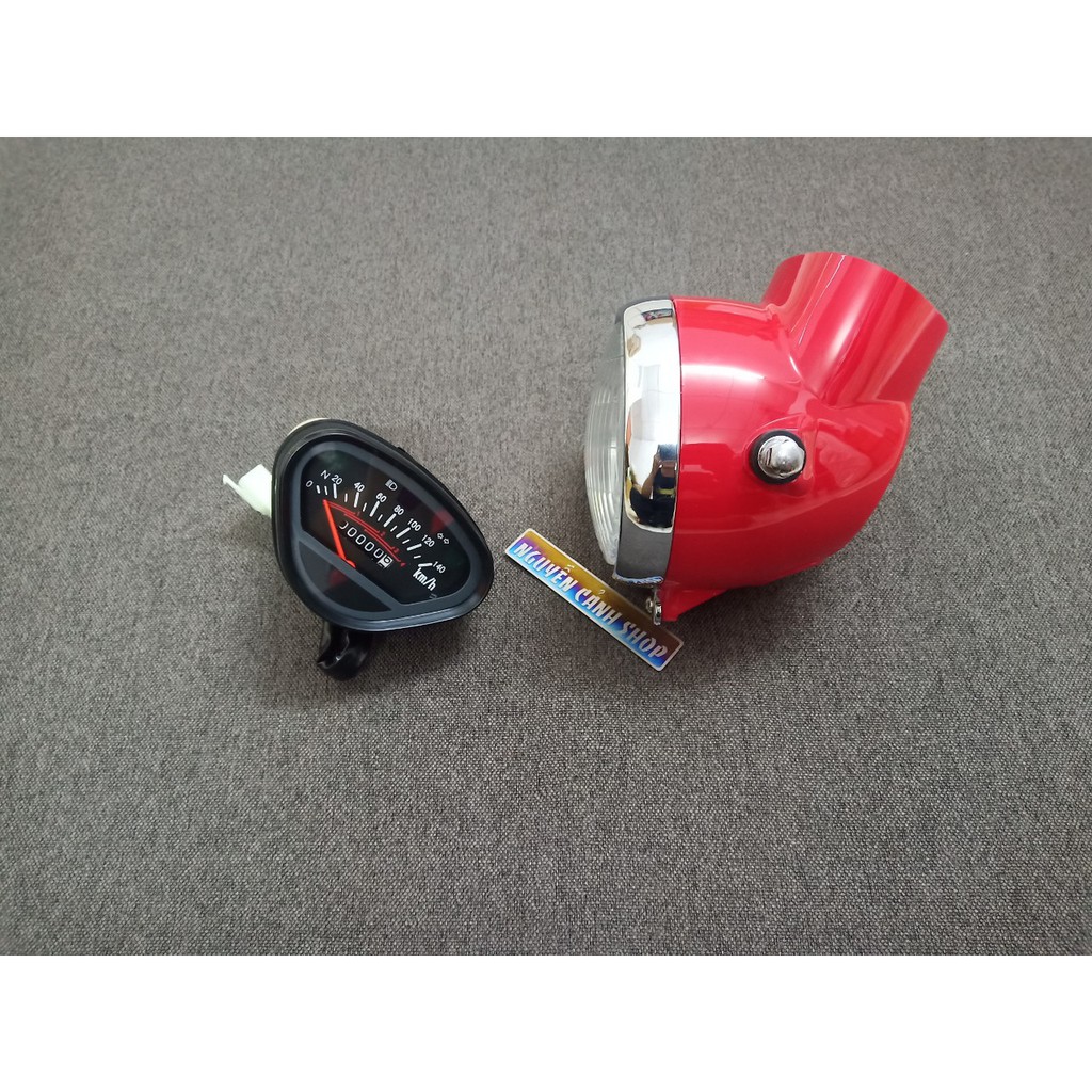 Chóa đèn xe 67 đỏ ATE hàng nhập cumbo 3 món pha đèn đồng hồ gáo đèn