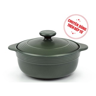 Nồi kho hấp luộc sứ Dưỡng Sinh 2 Quai Luna 1L 2L 3L Bếp Từ, HealthyCook Minh Long I, Việt Nam