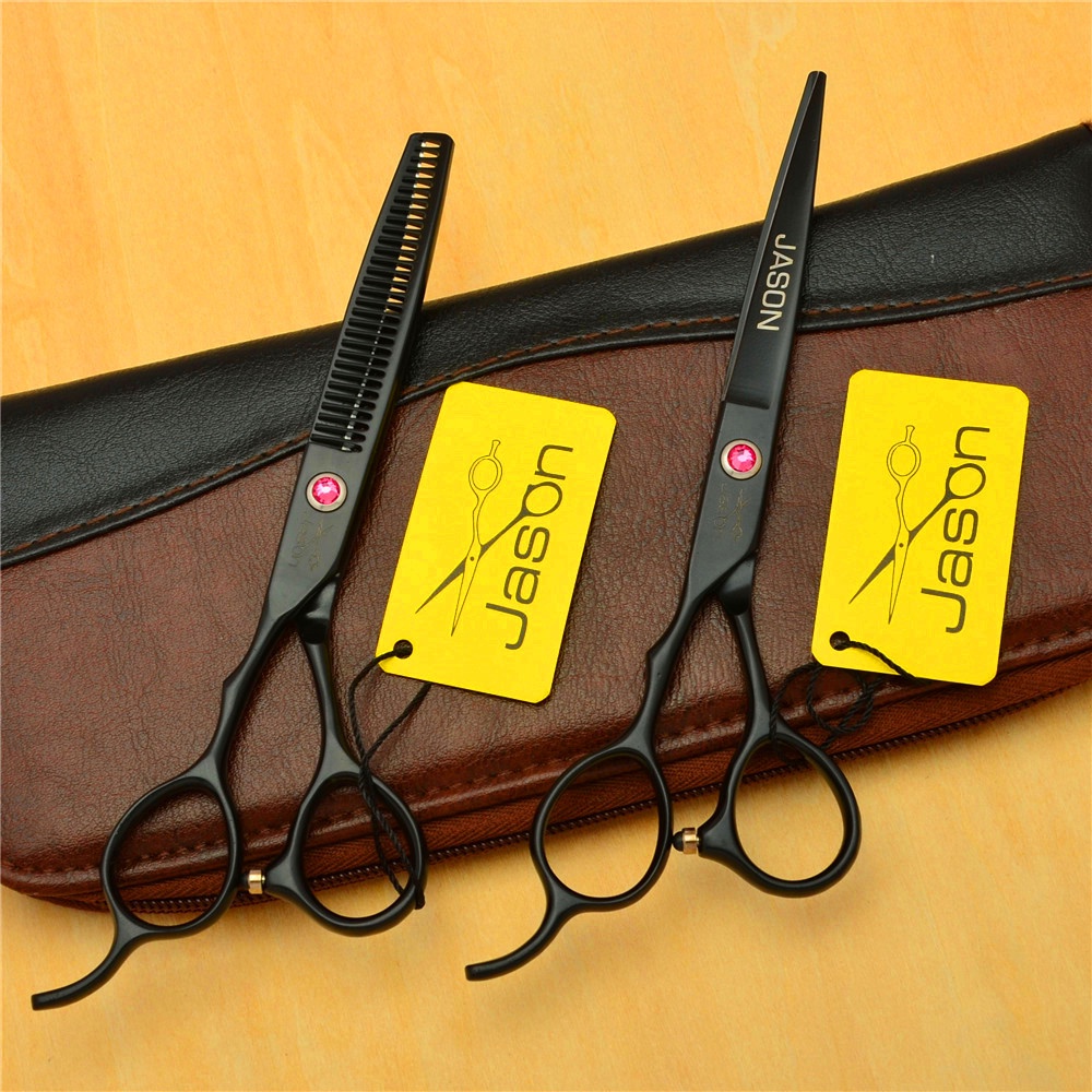 Kéo Cắt Tóc Tay Trái Màu Đen Kích Thước 5.5 inch 6.0 inch Hiệu JASON / JASON