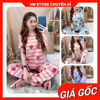 Đồ bộ thun dài in hình cực xinh BTT10 ⚡Ảnh thật⚡ Đồ bộ mặc nhà