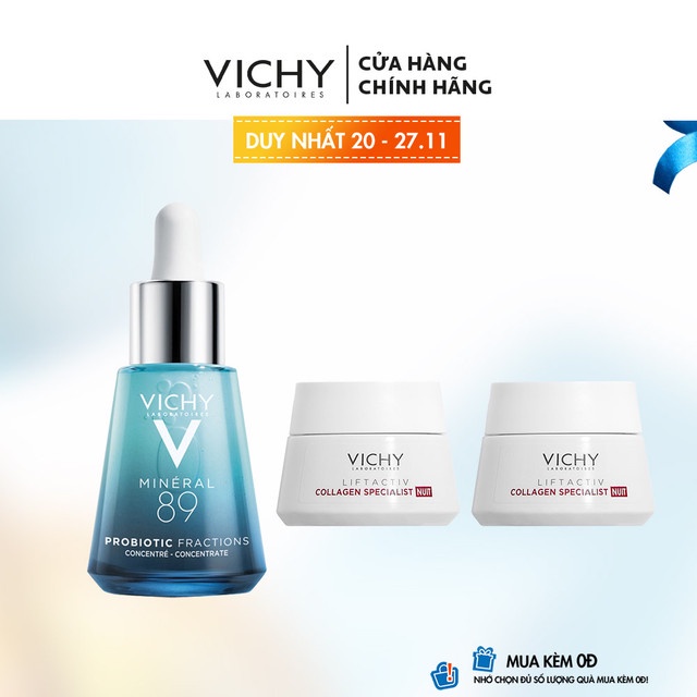 Bộ tinh chất giải cứu da làn da tức thì & ngăn ngừa lão hóa Vichy Mineral 89 Probiotic Fractions