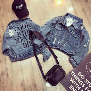 Áo Khoác Jean Nữ Rách Cool Kids New Die