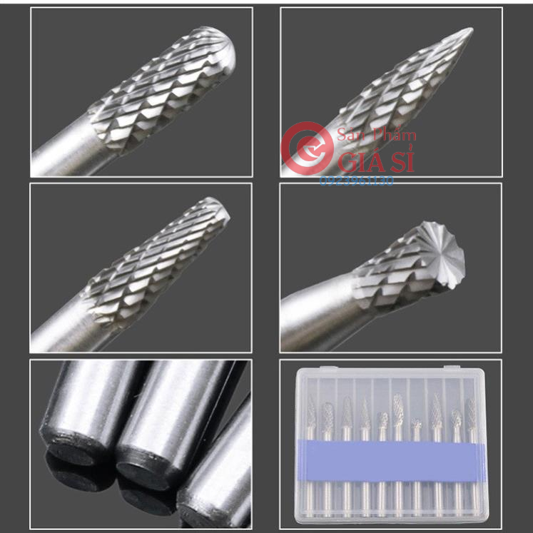 Mũi Mài Mũi Doa Hợp Kim Thép trục 6mm - mũi mài khắc hợp kim trục 6mm ❤️freeship❤️
