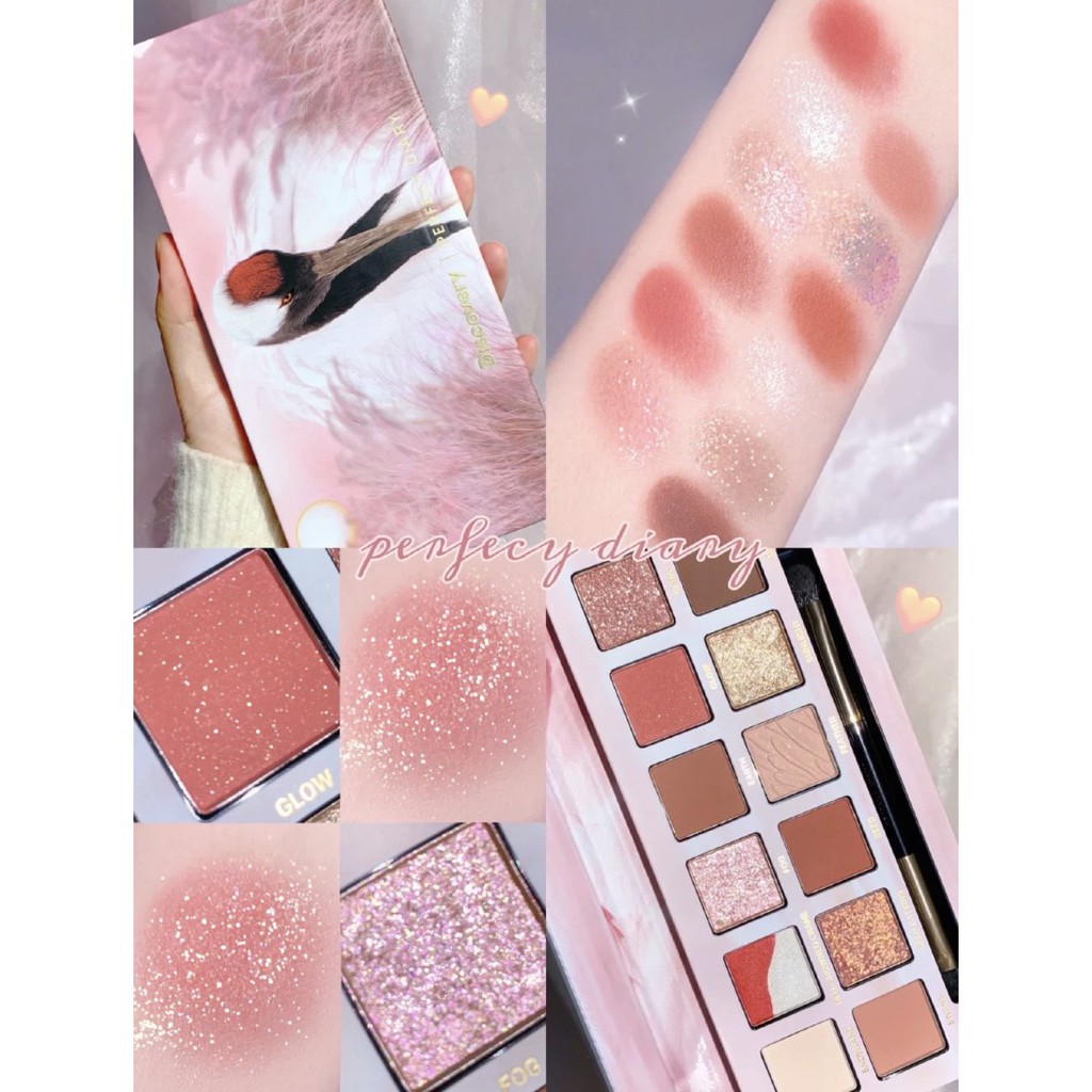Bảng mắt động vật 12 màu perfect diary thỏ ngọc cá koi cún mèo