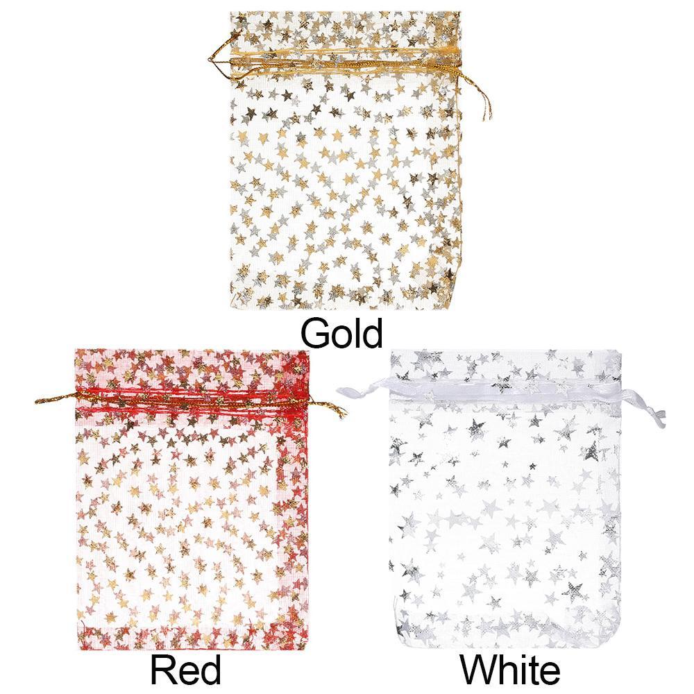 100 Túi Dây Rút Đựng Quà Đám Cưới 3 Màu Kích Thước 9x12cm