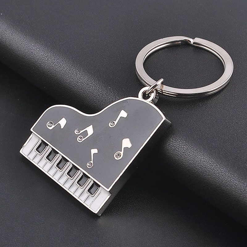 Móc khóa kim loại mặt hình phím đàn piano