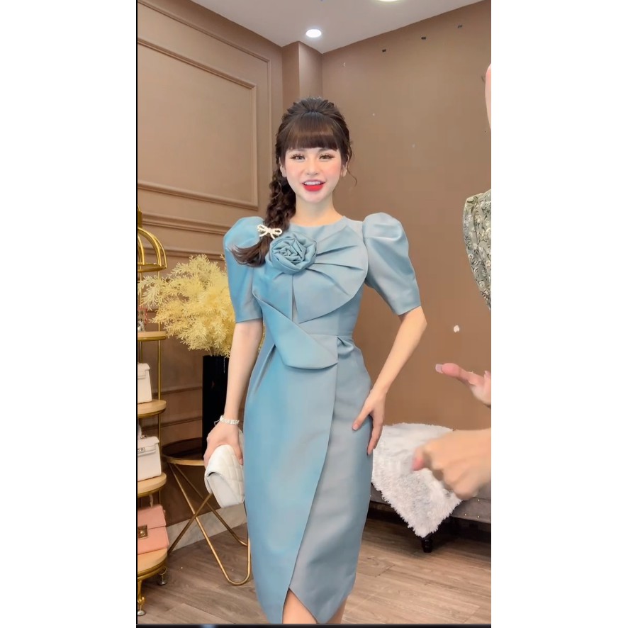 [Mã SKAMA06 giảm 8% tối đa 50K đơn 250K] Monoco- Váy taffta body ngực đính hoa- 8622 | BigBuy360 - bigbuy360.vn