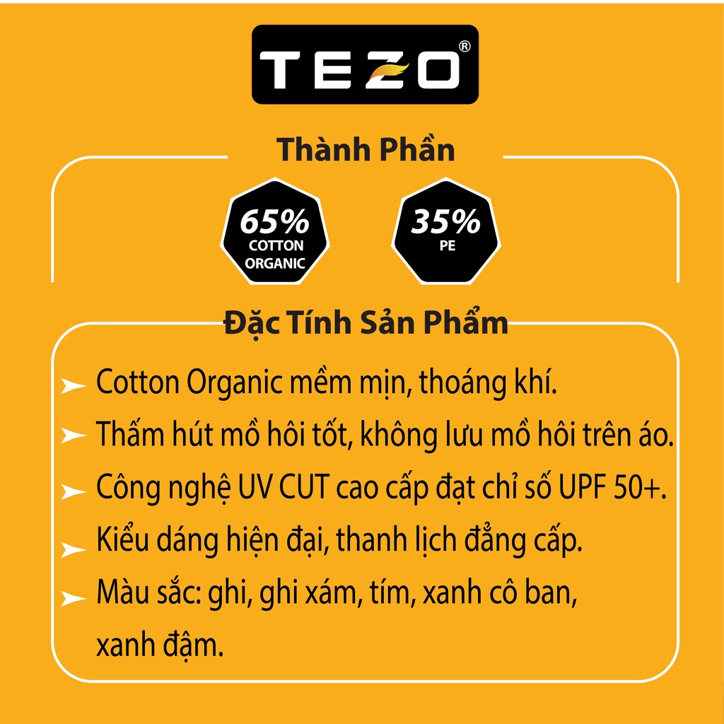 Áo chống nắng nam thun SIRO cao cấp Tezo thoáng khí thấm hút mồ hôi 2204ACNB04