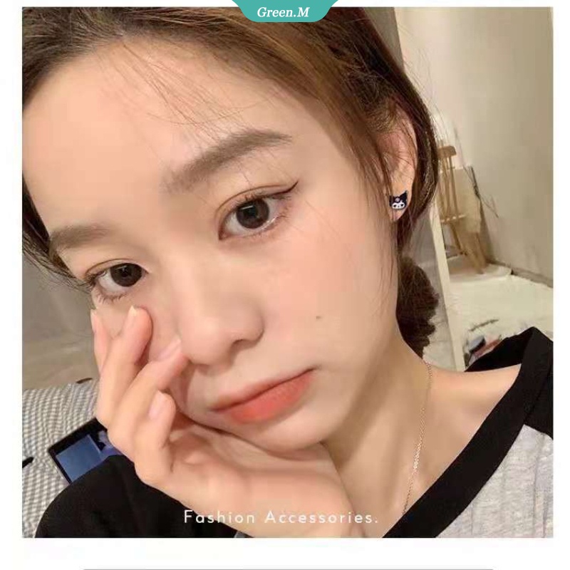 Khuyên Tai Đinh Tán Hình Sanrio Kawaii Kuromi Thời Trang Thanh Lịch Nhỏ Xinh Không Cần Xỏ Lỗ Cho Nữ
