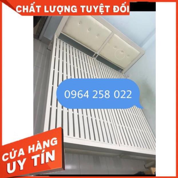 Giường sắt khung hộp ngang 1m4 dài 2m sài gòn