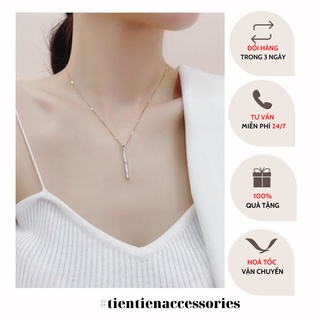 Dây chuyền nữ, vòng cổ titan không gỉ phối mặt đá Tiên Tiên.accessories
