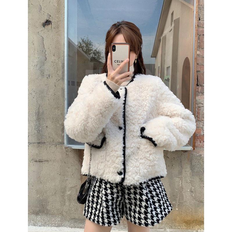 Áo khoác lông chạy viền túi hộp, chất lông cừu 2 mặt siêu dày đẹp mềm mại, lên dáng cực xinh (A01) CAO CẤP | BigBuy360 - bigbuy360.vn