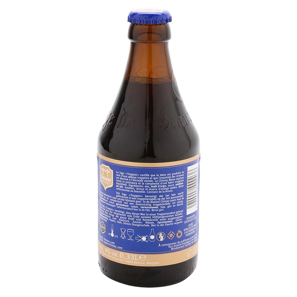 Lốc 6 Chai Bia Bỉ Chimay xanh (Blue cap) (330ml/chai)