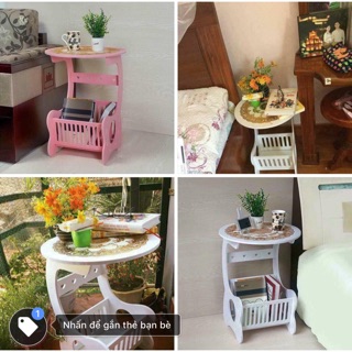 Bàn tròn có góc kệ