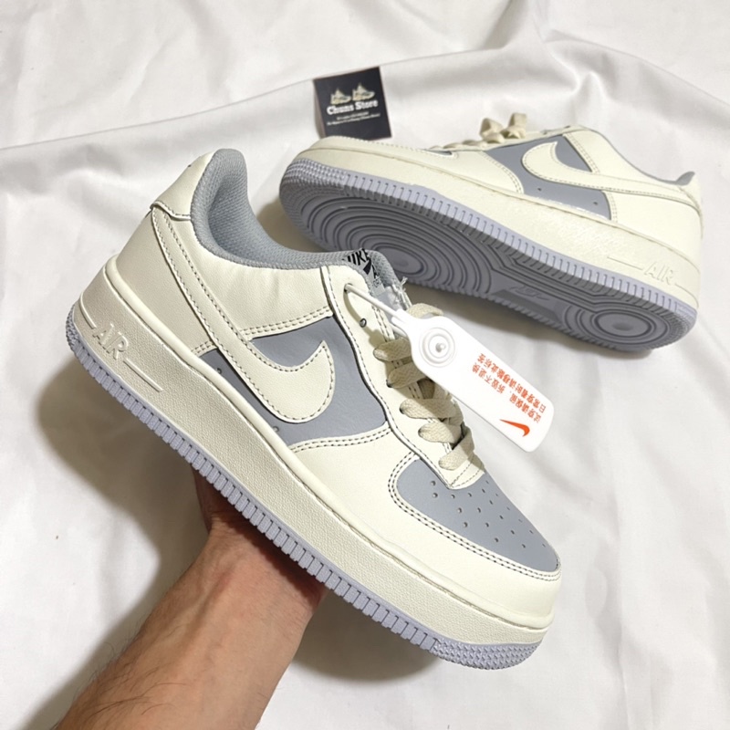 Giày AF1 vải kem canvas cao cấp⚡️FREESHIP ⚡️, giày air force 1 kem be da trơn mới