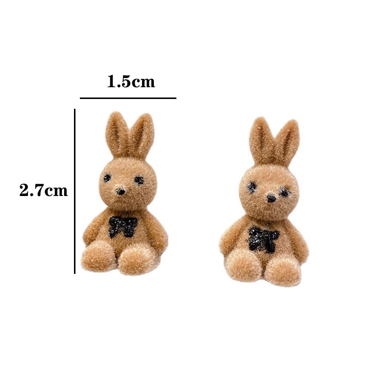 1 đôi bông tai hình thỏ bông phong cách Hàn Quốc đơn giản dễ thương