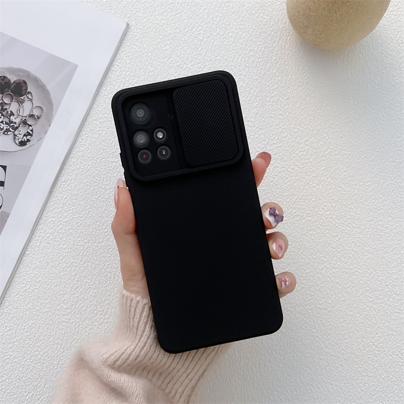 Ốp Điện Thoại Silicon Mềm Chống Sốc Có Nắp Trượt Bảo Vệ Camera Cho Xiaomi Redmi Note 12 11 10 9 Pro 11S 10S 9S 12Pro Plus