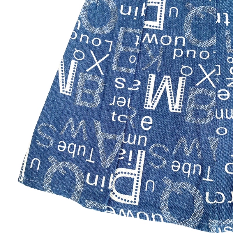 Chân váy xếp ly họa tiết chữ, chân váy tennis chất jean dày dặn [Quảng Châu cao cấp] | BigBuy360 - bigbuy360.vn