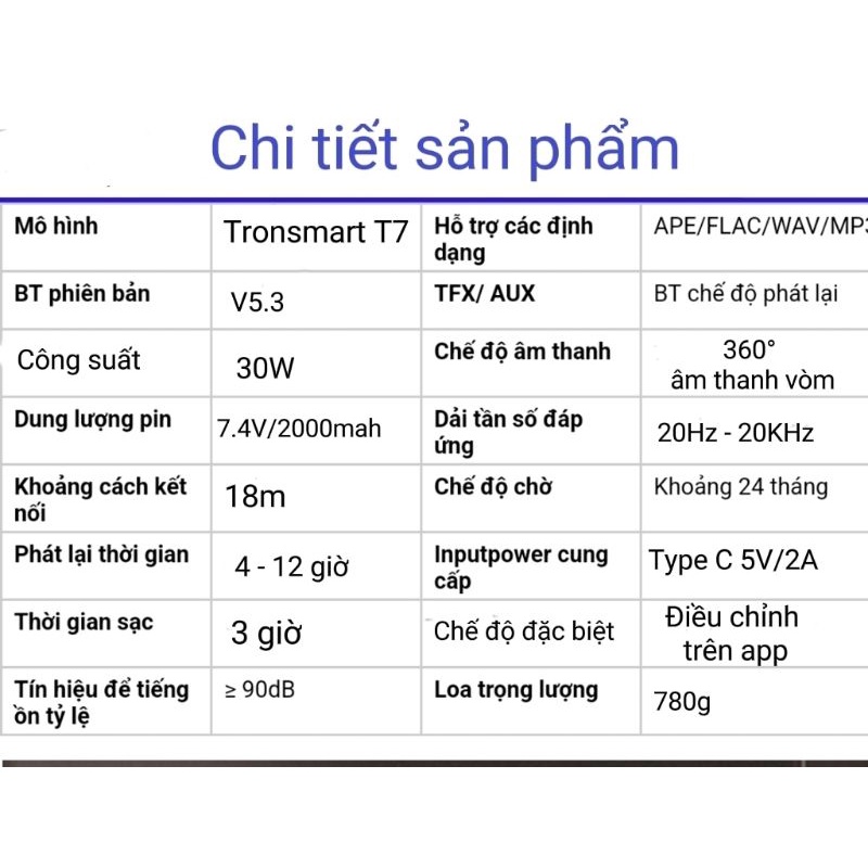 Loa bluetooth Tronsmart T7 30W Chính hãng  Âm thanh  vòm 360°
