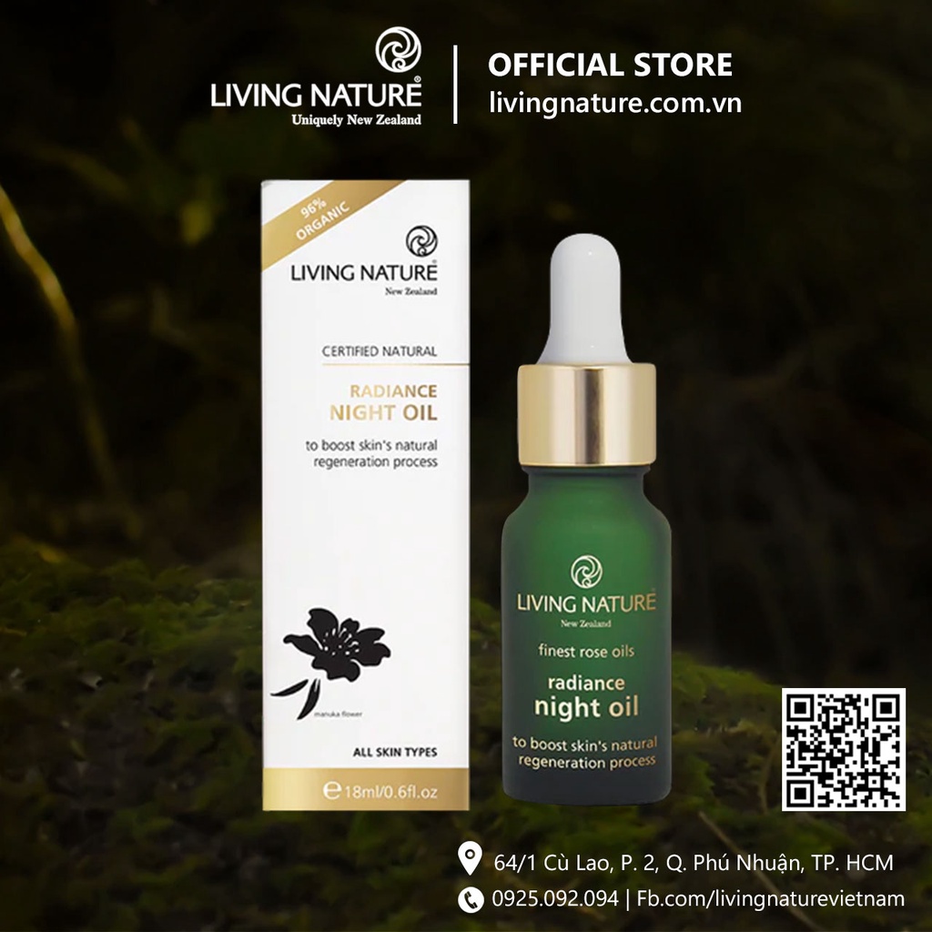 Dầu dưỡng sáng da, mờ thâm Living Nature Radiance Night Oil 18ml (bản cập nhật)