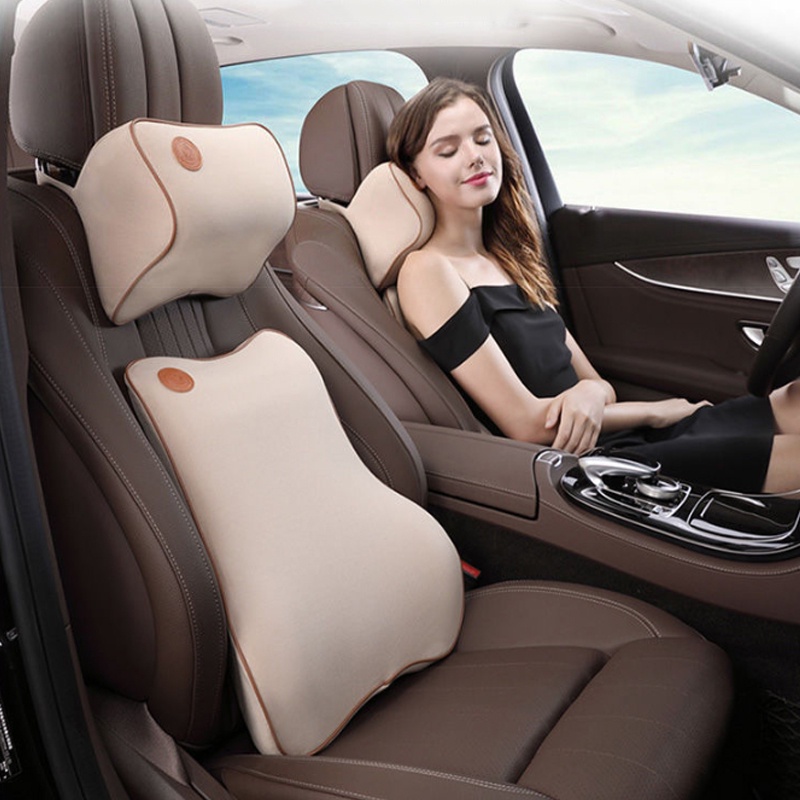 Gối Tựa Đầu Ô Tô, Gối Tựa Lưng Ô Tô Cao Su Non Nguyên Khối Cao Cấp Chống Đau Mỏi Cổ - Vai - Gáy